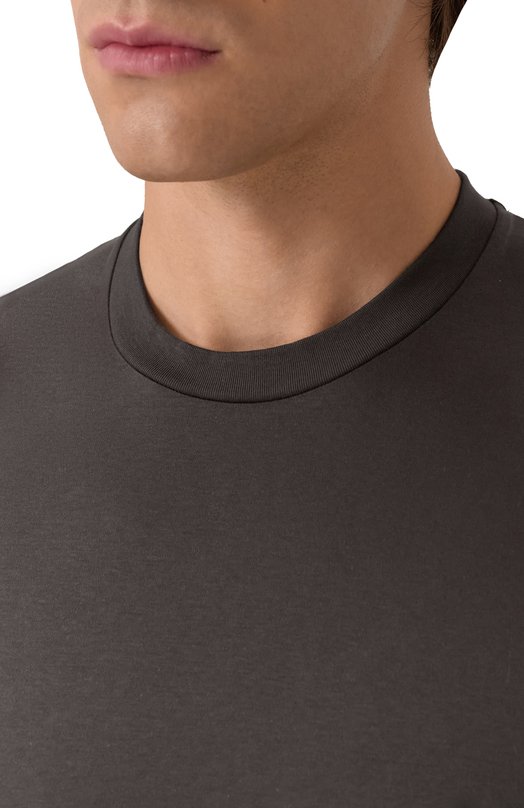 Хлопковая футболка Zimmerli 286-1447 Коричневый  286-1447 Фото 5
