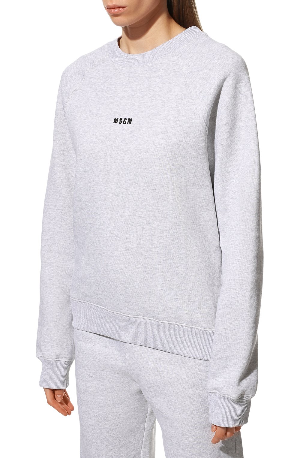 Хлопковый свитшот MSGM серого цвета по цене 21350 руб., арт. 2000MDM503 200004, фото 3 Хлопковый свитшот MSGM, арт. 2000MDM503 200004, фото 3