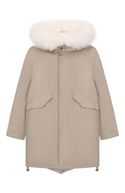 Утепленная парка с отделкой из лисы YVES SALOMON ENFANT, арт. 26WEM903LGJ02W/8-10