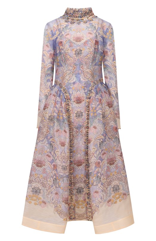 Платье изо льна и шелка Zimmermann 6591DC261 Голубой 6591DC261