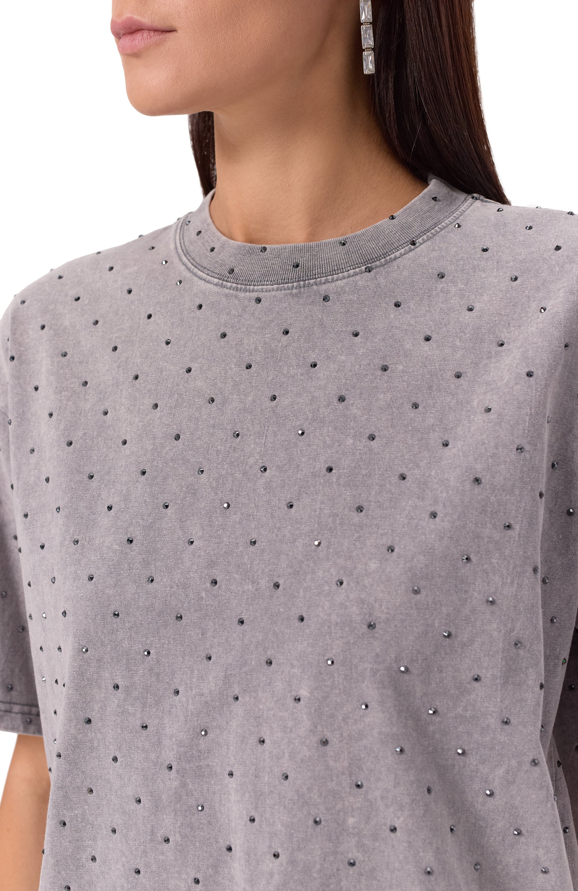 Хлопковая футболка с отделкой стразами FLASHIN, арт. FS25TVRH, фото 5