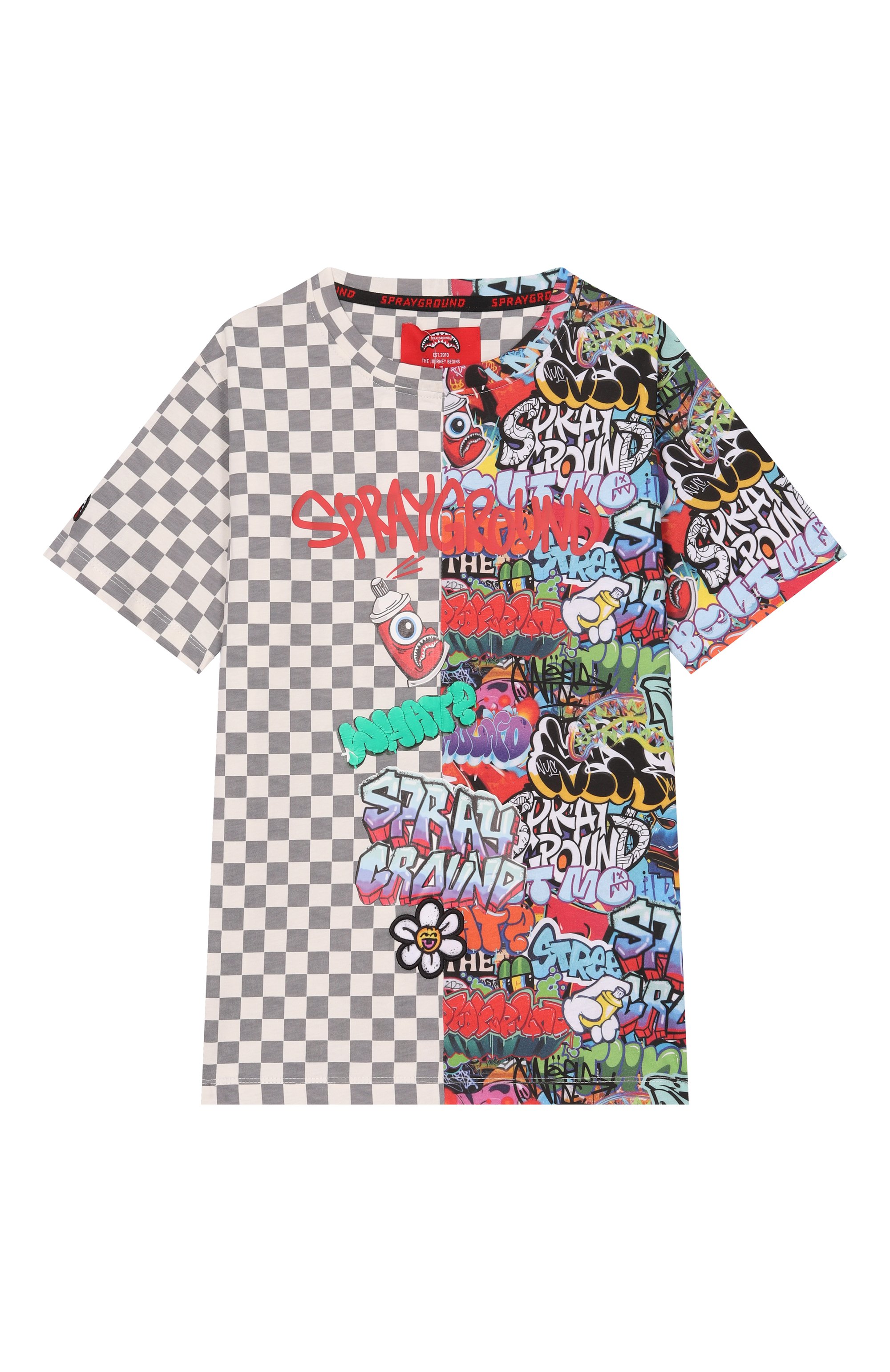 Хлопковая футболка SPRAYGROUND, арт. SPY1407/SPRAYGR0UND WRITERS SPLIT REGULAR T-SHIRT, фото 1