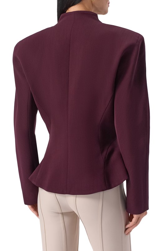 Жакет из вискозы и шерсти Mugler 25F1VE0466196 Бордовый  25F1VE0466196 Фото 4