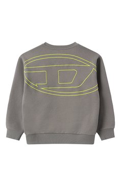 Детский хлопковый свитшот DIESEL серого цвета, арт. J02274/0GYCJ | Фото 2 (Материал сплава: Проставлено; Драгоценные камни: Проставлено; Рукава: Длинные; Мальчики Кросс-КТ: Свитшот-одежда; Материал внешний: Хлопок; Ростовка одежда: 8 лет | 128 см, 10 - 11 лет | 140 - 146см, 13 - 15 лет | 158 см, 6 лет | 116 см, 4 года | 104 см, 16 лет | 164 см)