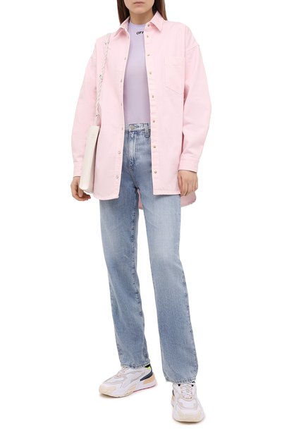 Лонгслив OFF-WHITE сиреневого цвета по цене 34050 руб., арт. 0WAD136S21JER001, фото 2 Лонгслив OFF-WHITE, арт. 0WAD136S21JER001, фото 2