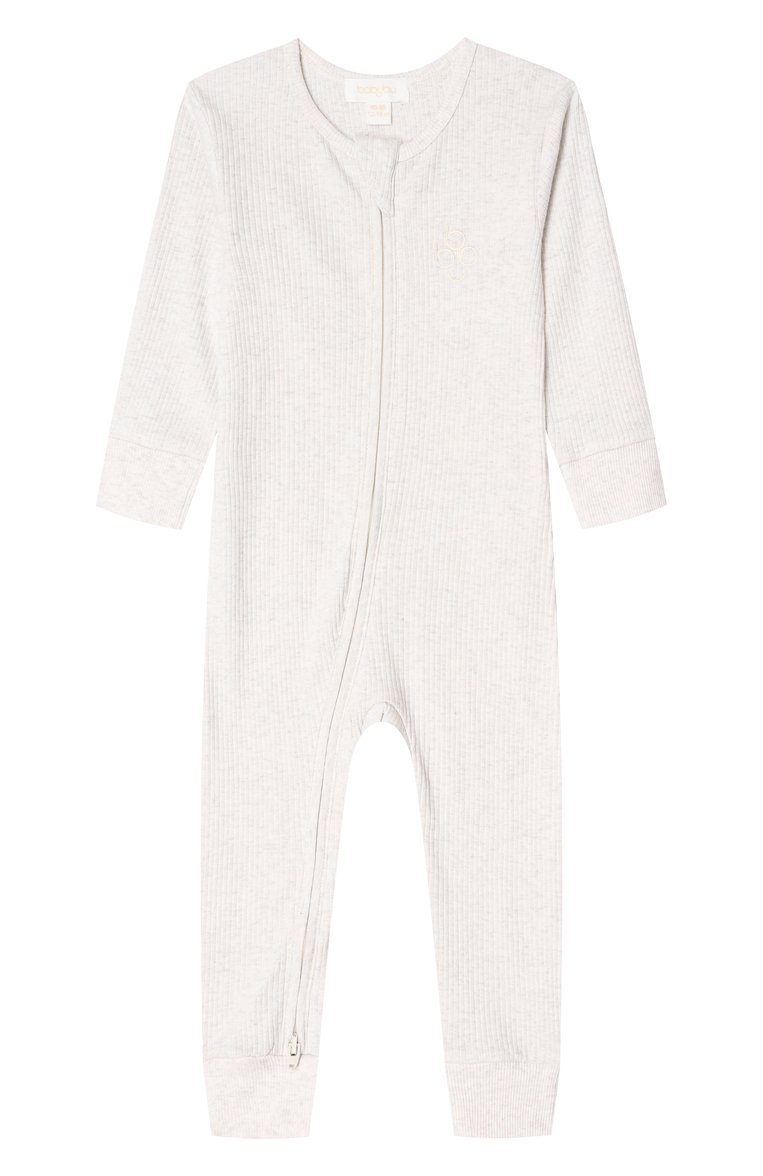 Детский хлопковый комбинезон BABYBU светло-бежевого цвета, арт. PN3100NS | Фото 1 (Материал внешний: Хлопок; Нос: Не проставлено; Ростовка одежда: 3 мес | 62 см, 12 мес | 80 см, 6 мес | 68 см, 0 - 3 мес | 50 - 60 см)