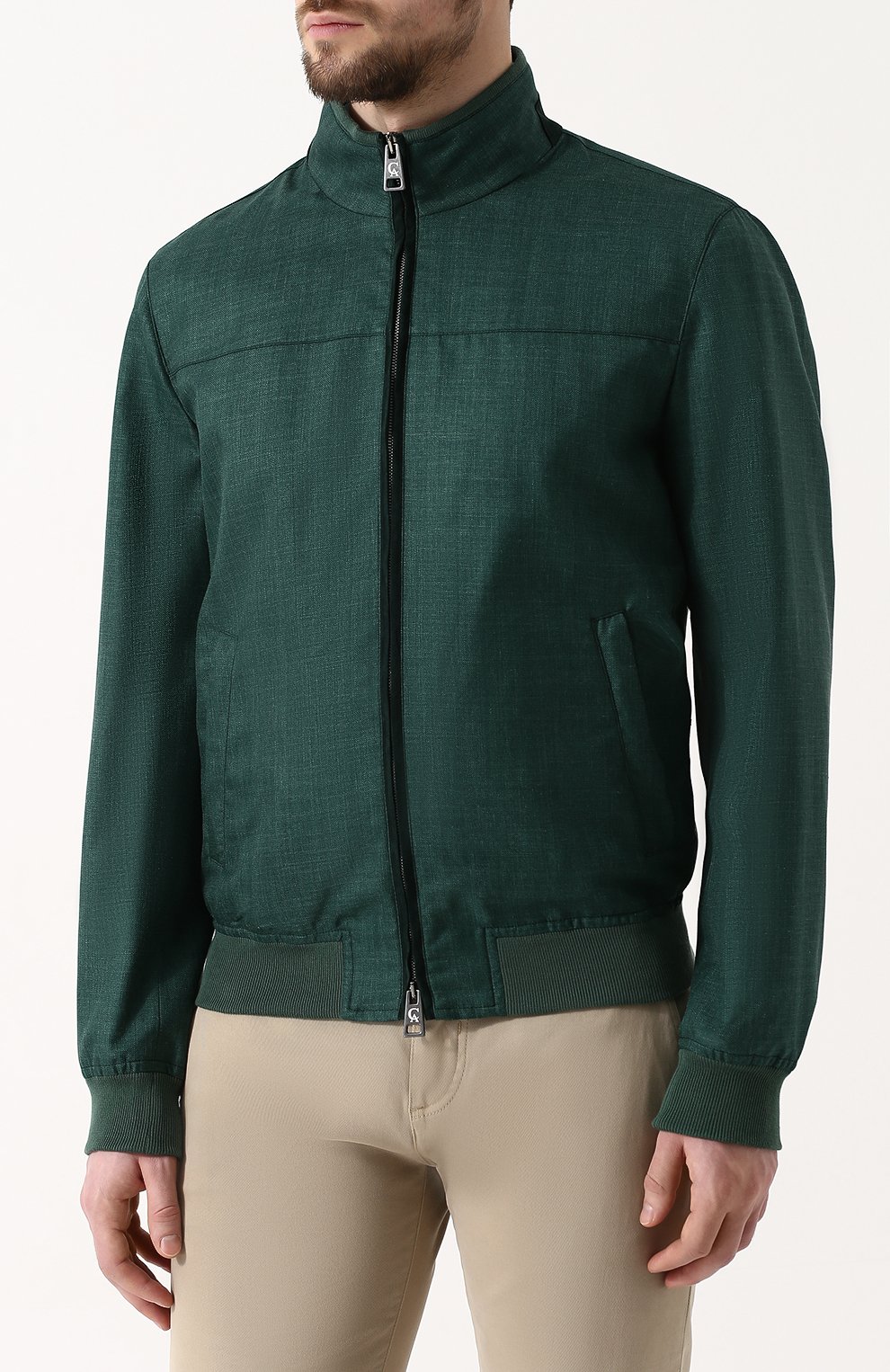 Бомбер на молнии из смеси шерсти и льна с шелком ANDREA CAMPAGNA, арт. A5T501/3934, фото 3