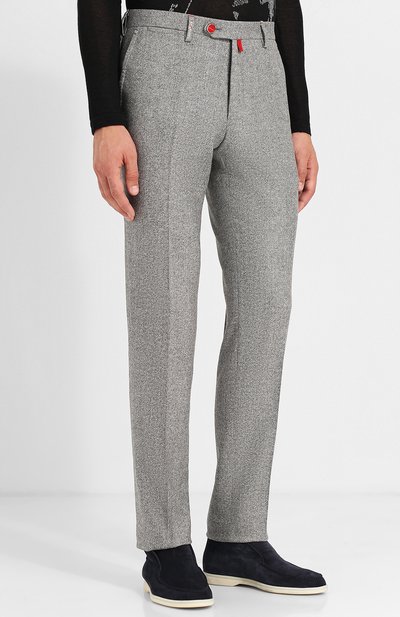 Брюки прямого кроя из смеси шерсти и шелка KITON, арт. UFPP79K01I44, фото 3