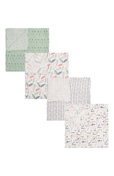 Комплект из четырех пеленок ADEN+ANAIS разноцветного цвета по цене 3960 руб., арт. ESWC40002, фото 1 Комплект из четырех пеленок ADEN+ANAIS, арт. ESWC40002, фото 1