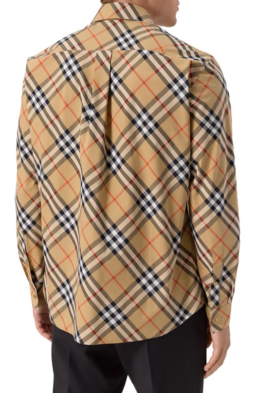 Хлопковая рубашка Burberry 8106165 Бежевый  8106165 Фото 4