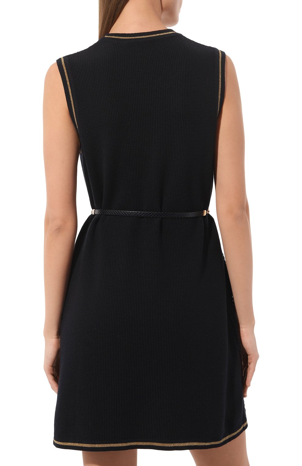 Платье из шерсти и хлопка GUCCI синего цвета по цене 222000 руб., арт. 658350 XKBVO, фото 4 Платье из шерсти и хлопка GUCCI, арт. 658350 XKBVO, фото 4