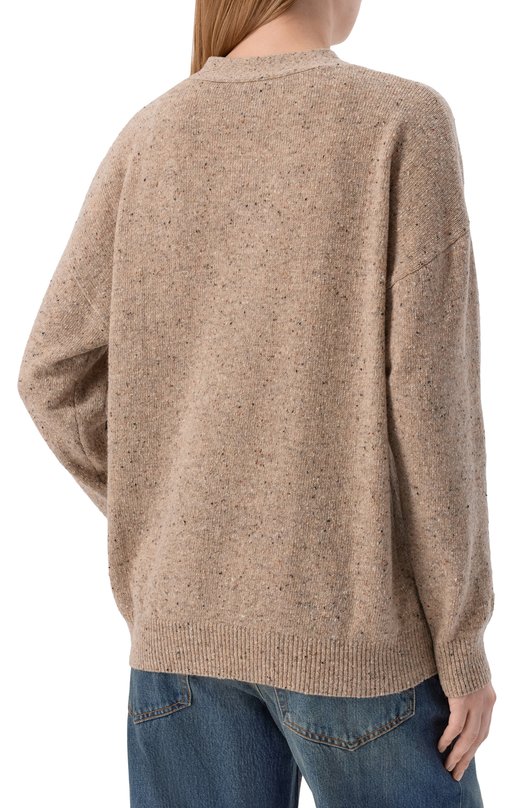 Шерстяной кардиган MC2 Saint Barth SASI002-04124I/SASI D0NEGAL Бежевый  SASI002-04124I/SASI D0NEGAL Фото 4