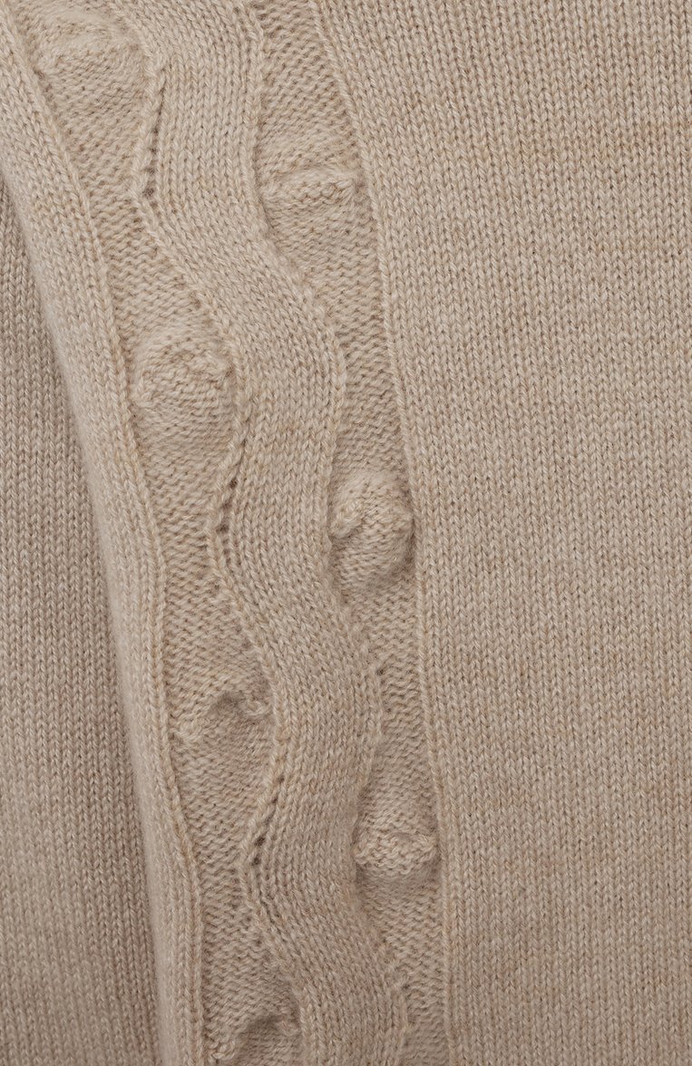 Детский кашемировый пуловер GIORGETTI CASHMERE светло-бежевого цвета, арт. MB1306/T | Фото 3 (Рукава: Длинные; Материал внешний: Кашемир, Шерсть; Девочки Кросс-КТ: Пуловер-одежда)