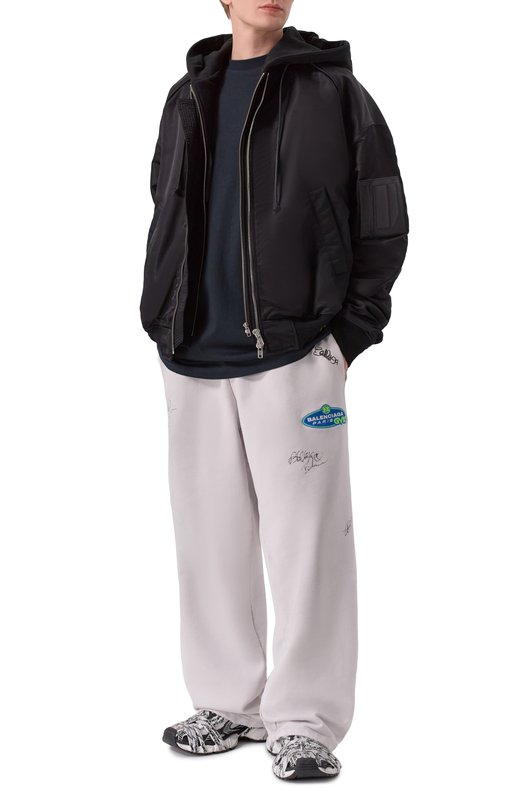 Хлопковые брюки Balenciaga 846917/TTVE4 Серый  846917/TTVE4 Фото 2