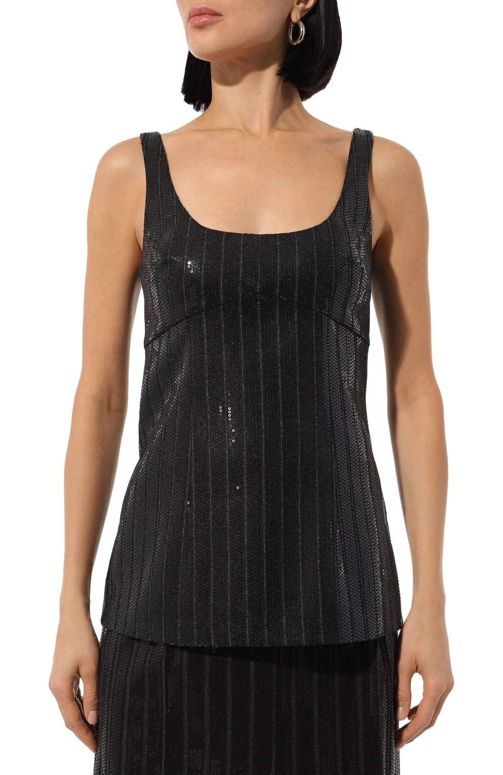 Шерстяной топ с отделкой пайетками BRUNELLO CUCINELLI, арт. ME208HS700, фото 3