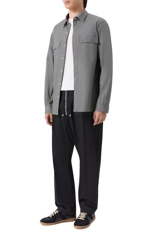 Хлопковая рубашка Rick Owens RU01F2236/TE Серый  RU01F2236/TE Фото 2