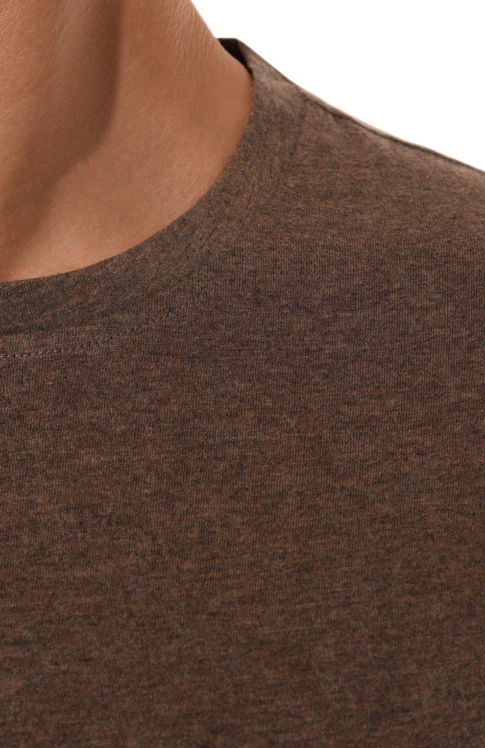 Футболка из хлопка и кашемира CAPOBIANCO коричневого цвета по цене 31250 руб., арт. 17M660.WS00., фото 5 Футболка из хлопка и кашемира CAPOBIANCO, арт. 17M660.WS00., фото 5
