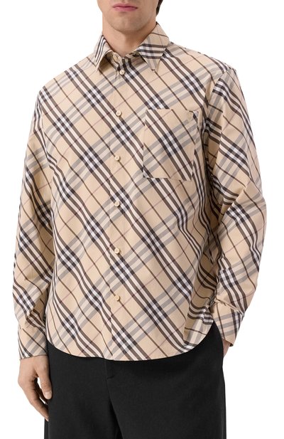 Хлопковая рубашка BURBERRY, арт. 8105202, фото 3