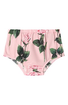 Женский комплект из платья и шорт DOLCE & GABBANA светло-розового цвета, арт. L24DF4/HS5S8 | Фото 4 (Нос: Не проставлено; Материал сплава: Проставлено; Материал внешний: Хлопок; Ростовка одежда: 6 мес | 68 см, 18 мес | 86 см, 12 мес | 80 см, 24 мес | 92 см, 9 мес | 74 см)