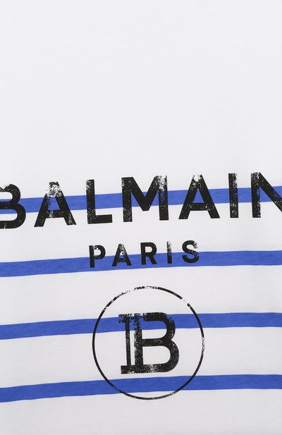 Хлопковая футболка BALMAIN разноцветного цвета по цене 15800 руб., арт. 6M8731/MX030/4-10, фото 3 Хлопковая футболка BALMAIN, арт. 6M8731/MX030/4-10, фото 3