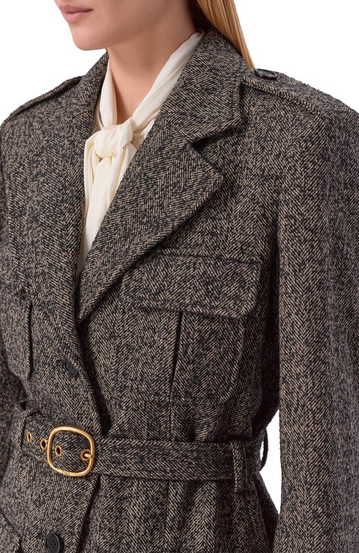 Шерстяной жакет Chloé CH26SVE10263 Коричневый  CH26SVE10263 Фото 5