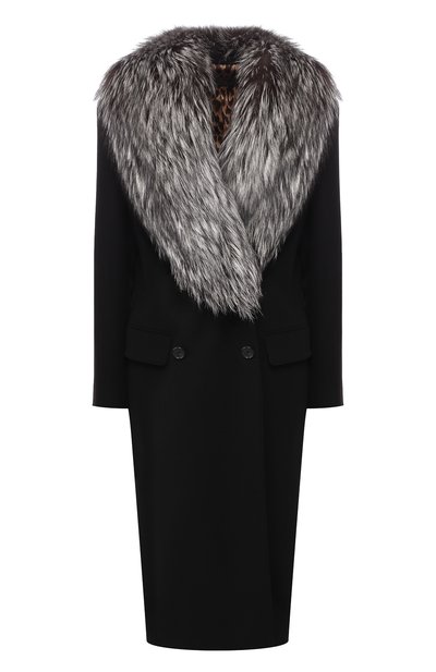 Шерстяное пальто с воротником из меха лисы DOLCE & GABBANA, арт. I0479W/FU3A1, фото 1