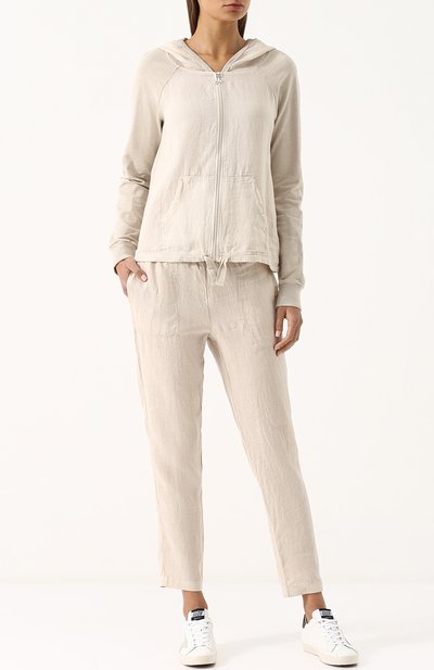 Льняные укороченные брюки с эластичным поясом DEHA, арт. B74337, фото 2