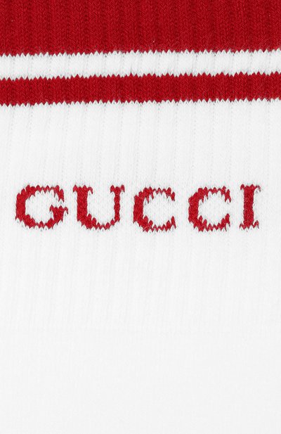 Хлопковые носки GUCCI белого цвета по цене 12250 руб., арт. 497462/4G293, фото 2 Хлопковые носки GUCCI, арт. 497462/4G293, фото 2
