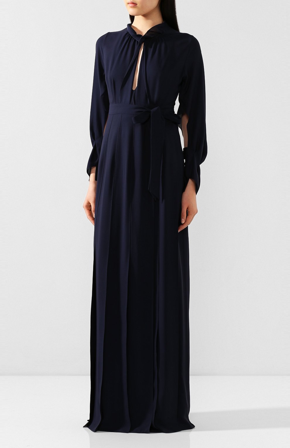 Шелковое платье ROLAND MOURET синего цвета по цене 195000 руб., арт. SS20/S0944/F5073, фото 3 Шелковое платье ROLAND MOURET, арт. SS20/S0944/F5073, фото 3