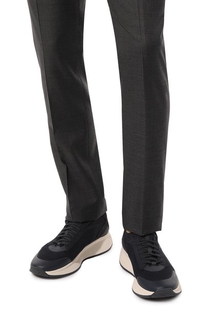 Текстильные кроссовки BOSS темно-синего цвета по цене 29850 руб., арт. 50498904, фото 3 Текстильные кроссовки BOSS, арт. 50498904, фото 3