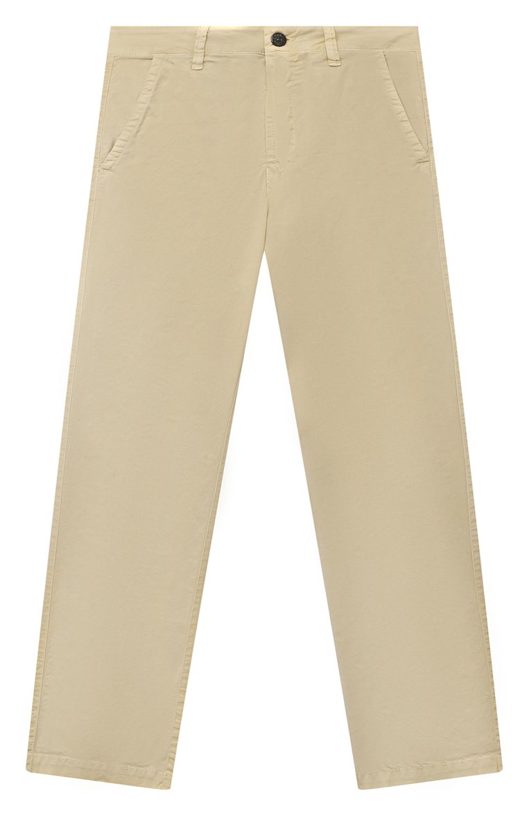 Детские хлопковые брюки STONE ISLAND светло-бежевого цвета, арт. 301/10/6-8 | Фото 1 (Материал внешний: Хлопок; Материал сплава: Проставлено; Нос: Не проставлено; Случай: Повседневный; Ростовка одежда: 6 лет | 116 см, 8 лет | 128 см)