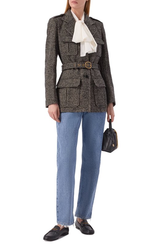 Шерстяной жакет Chloé CH26SVE10263 Коричневый  CH26SVE10263 Фото 2