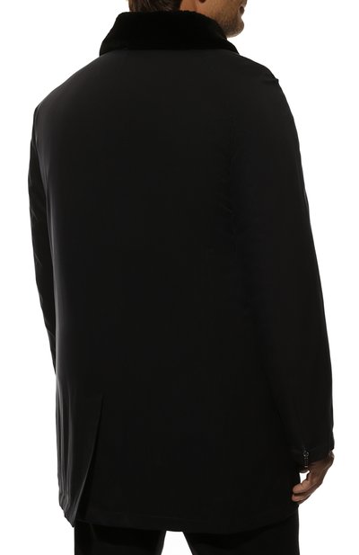 Шелковый плащ с воротником из бобра ZILLI, арт. MAQ-TIMBU-30284/0002, фото 4