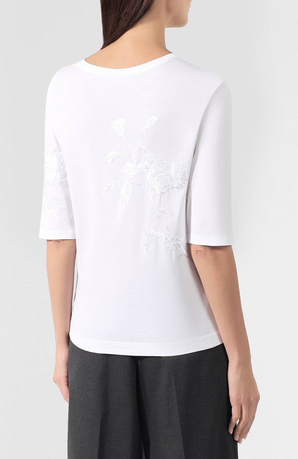 Хлопковая футболка DRIES VAN NOTEN белого цвета по цене 20850 руб., арт. 192-11176-8611, фото 4 Хлопковая футболка DRIES VAN NOTEN, арт. 192-11176-8611, фото 4