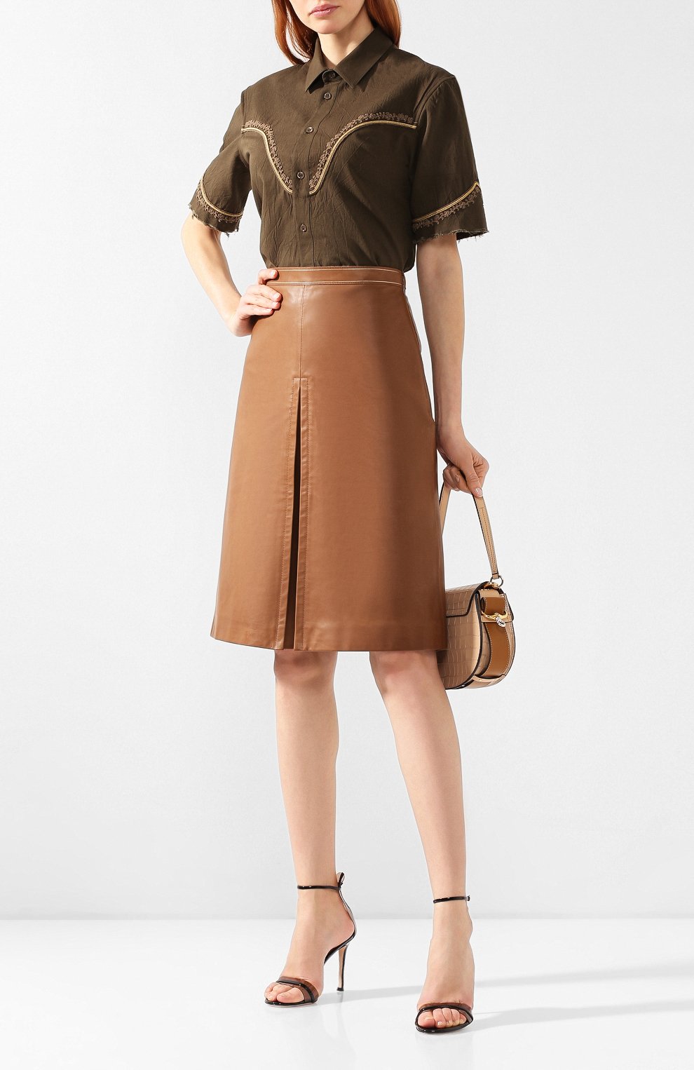 Кожаная юбка BURBERRY, арт. 4560908, фото 2