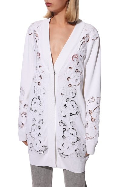Кардиган из вискозы DOLCE & GABBANA белого цвета по цене 272500 руб., арт. FX288Z/JDMA9, фото 3 Кардиган из вискозы DOLCE & GABBANA, арт. FX288Z/JDMA9, фото 3