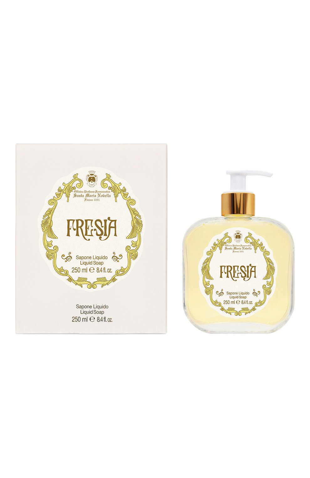 Жидкое мыло для рук fresia (250ml) SANTA MARIA NOVELLA бесцветного цвета по цене 6900 руб., арт. SMN3236001, фото 2 Жидкое мыло для рук fresia (250ml) SANTA MARIA NOVELLA, арт. SMN3236001, фото 2
