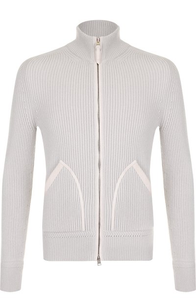 Вязаный кардиган из кашемира с отделкой из кожи TOM FORD, арт. BRK77/TFK457, фото 1