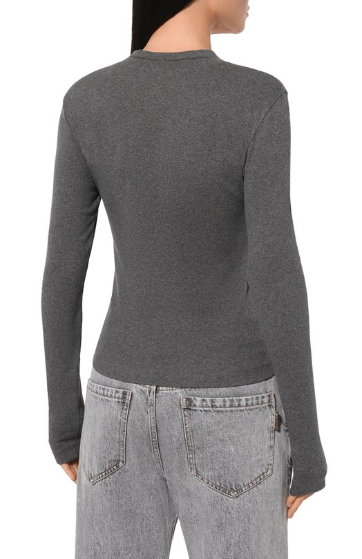 Хлопковый пуловер Brunello Cucinelli M0TC8EL512 Серый  M0TC8EL512 Фото 4
