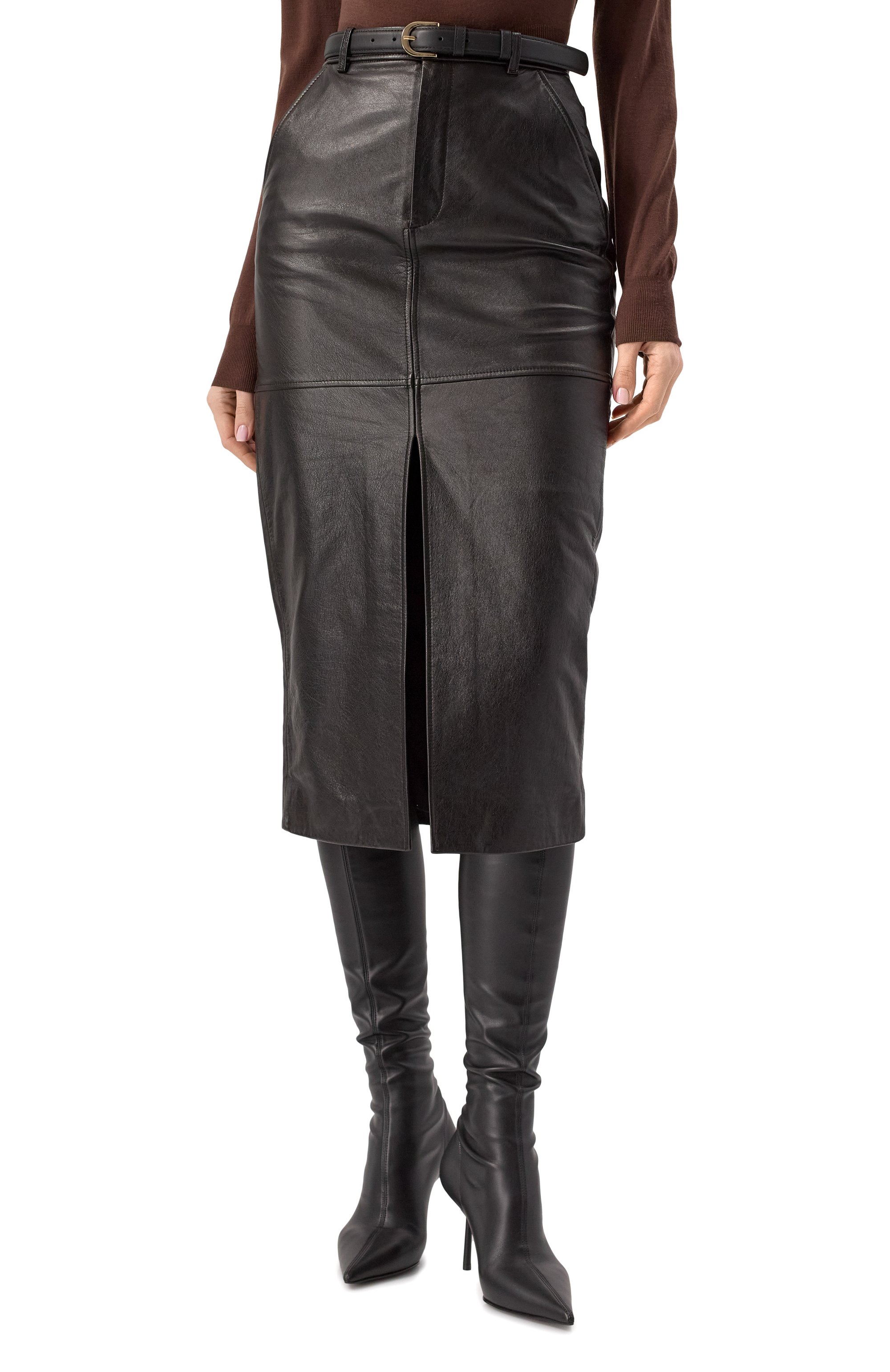 Кожаная юбка SELF-PORTRAIT, арт. RS25092MSK, фото 3