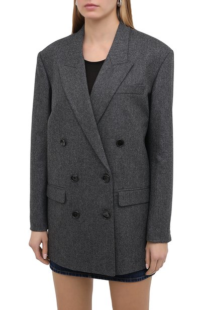 Шерстяной жакет ISABEL MARANT темно-серого цвета по цене 89950 руб., арт. VE1501-20H026I/0LADIMIA, фото 3 Шерстяной жакет ISABEL MARANT, арт. VE1501-20H026I/0LADIMIA, фото 3