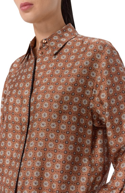 Шелковая рубашка Dorothee Schumacher 349216 Коричневый  349216 Фото 5