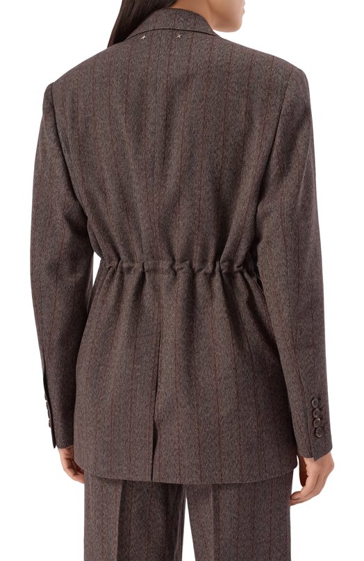 Шерстяной жакет Golden Goose Deluxe Brand GWP02332.P002094 Коричневый  GWP02332.P002094 Фото 6