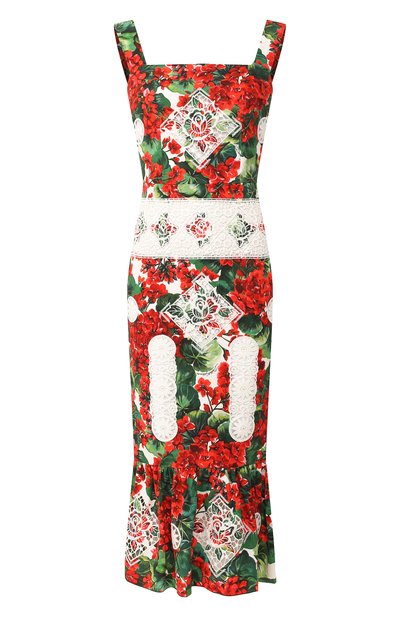 Женское платье из смеси хлопка и вискозы DOLCE & GABBANA, арт. F6C3MZ/FGMEF