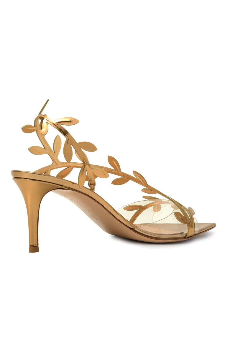Женские кожаные босоножки flavia 70 GIANVITO ROSSI золотого цвета, арт. G32554.70RIC.GMETRME | Фото 5 (Каблук высота: Средний; Материал внешний: Натуральная кожа; Подошва: Плоская; Материал внутренний: �Натуральная кожа; Каблук тип: Шпилька; Автоматизация состава: Проставлено; Автоматизация ТО: Проставлено)