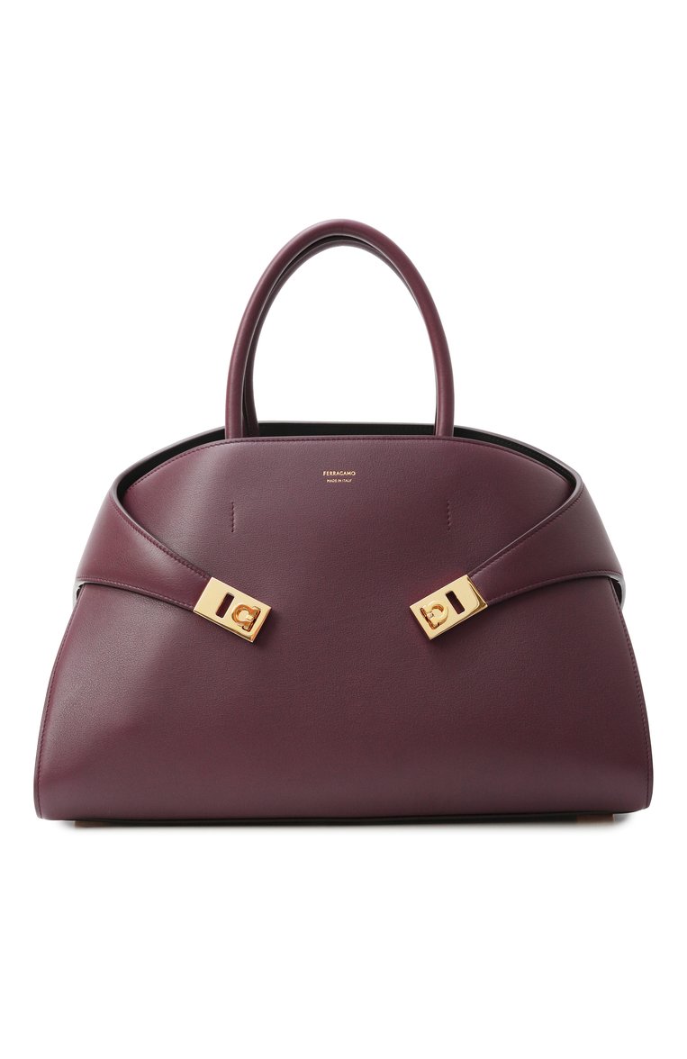 Женская сумка hug large FERRAGAMO темно-бордового цвета, арт. 215921/769113 | Фото 1 (Размер: large; Материал: Натуральная кожа; Ремень/цепочка: На ремешке; Автоматизация ТО: Проставлено; Автоматизация состава: Проставлено)