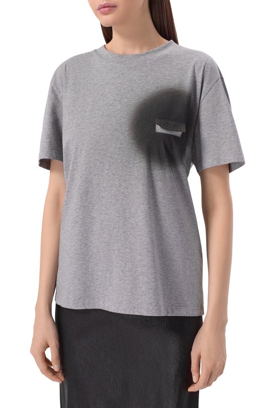 Хлопковая футболка MM6 S52GC0364/M20048 Серый  S52GC0364/M20048 Фото 3