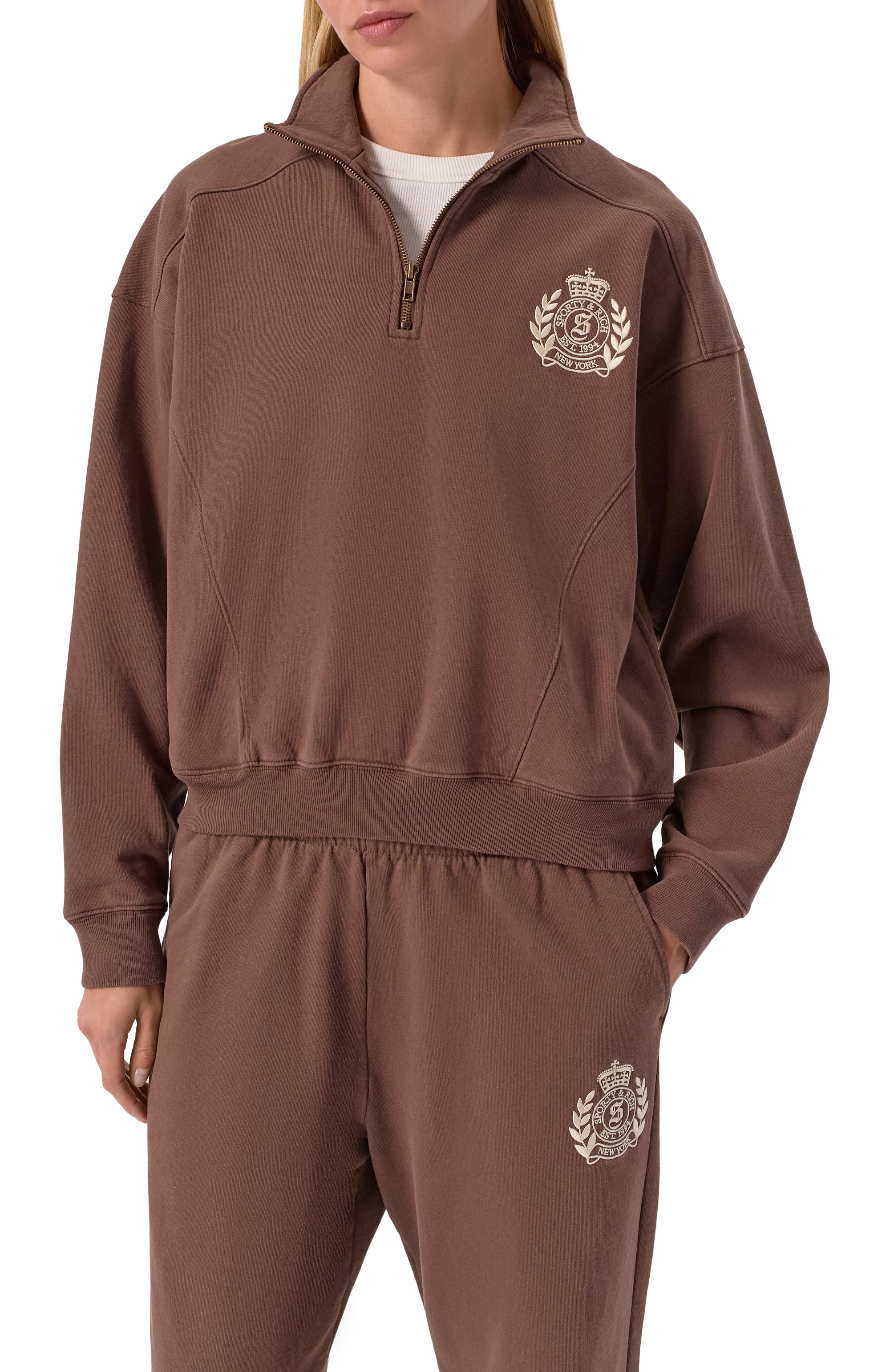 Хлопковый свитшот SPORTY AND RICH, арт. ST08165243BR03, фото 3