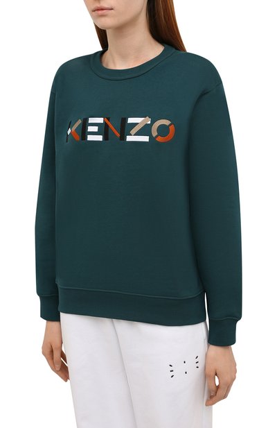 Хлопковый свитшот KENZO изумрудного цвета по цене 26650 руб., арт. FB62SW8204M0, фото 3 Хлопковый свитшот KENZO, арт. FB62SW8204M0, фото 3