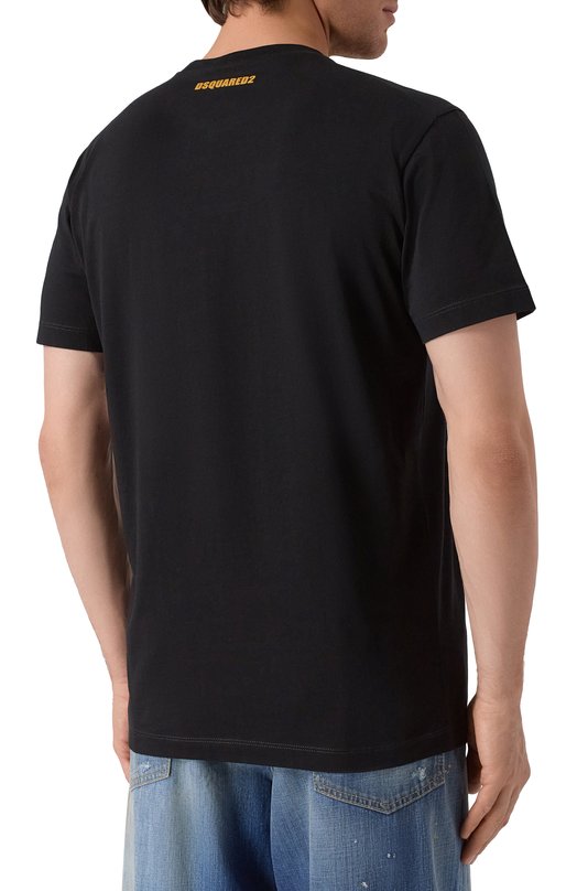 Хлопковая футболка Dsquared2 S74GD1450/D20020 Чёрный  S74GD1450/D20020 Фото 4